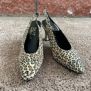 Vintage Leopard Print point toe heels